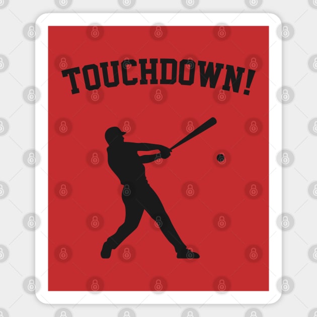 Touchdown! Funny Baseball Batter Silhouette Magnet by TwistedCharm